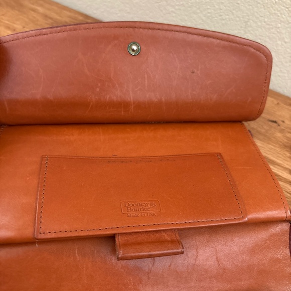 Dooney & Bourke Wallet Checkbook Organizer AWL Teton Cranberry Blue Vintage - Picture 13 of 16